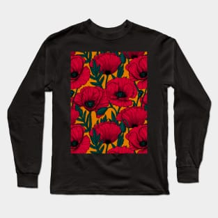 Red poppy garden Long Sleeve T-Shirt